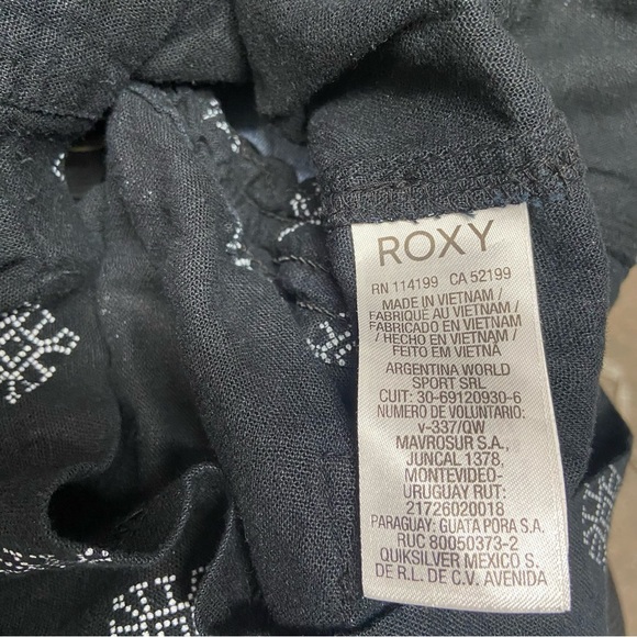 Roxy Women’s Linen Viscose Shorts Size L Black Drawstring Waist Beach Surf Sand - Picture 11 of 12